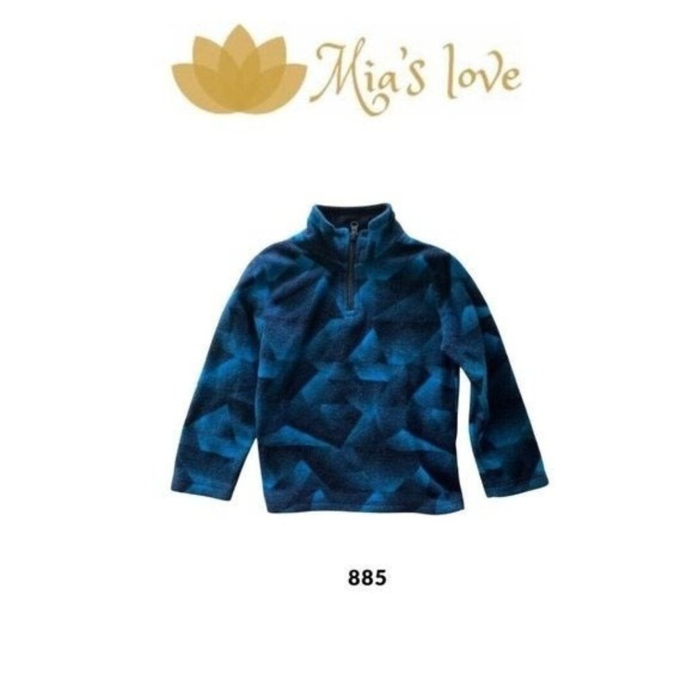 The Childrens Place, Size 4T Toddler Boys 1/4 Zip Up Pullover Blue Sweater.